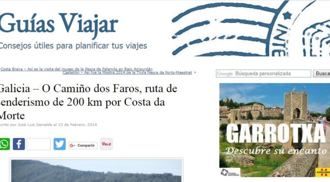 O Camiño dos Faros en las Guías Viajar