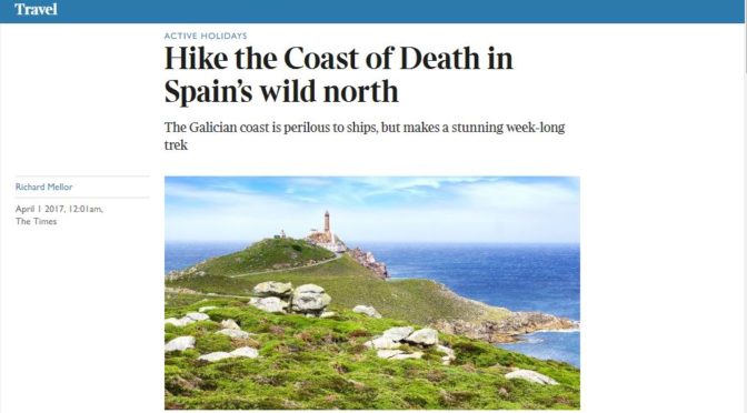 O Camiño dos Faros, portada en The Times
