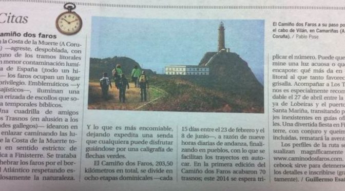 O Camiño dos Faros en el Viajero de El País
