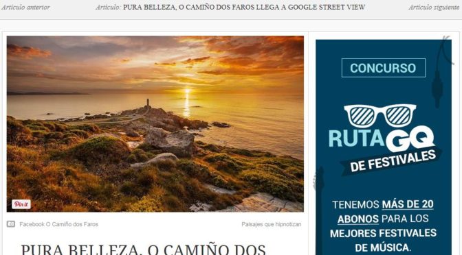 O Camiño dos Faros en Conde Nast Traveler